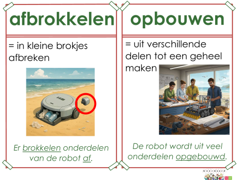 afbrokkelen